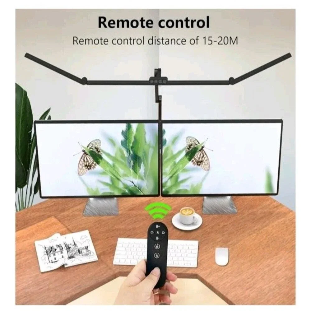 Sleek Black LED‎ Desk Lamp with Remote